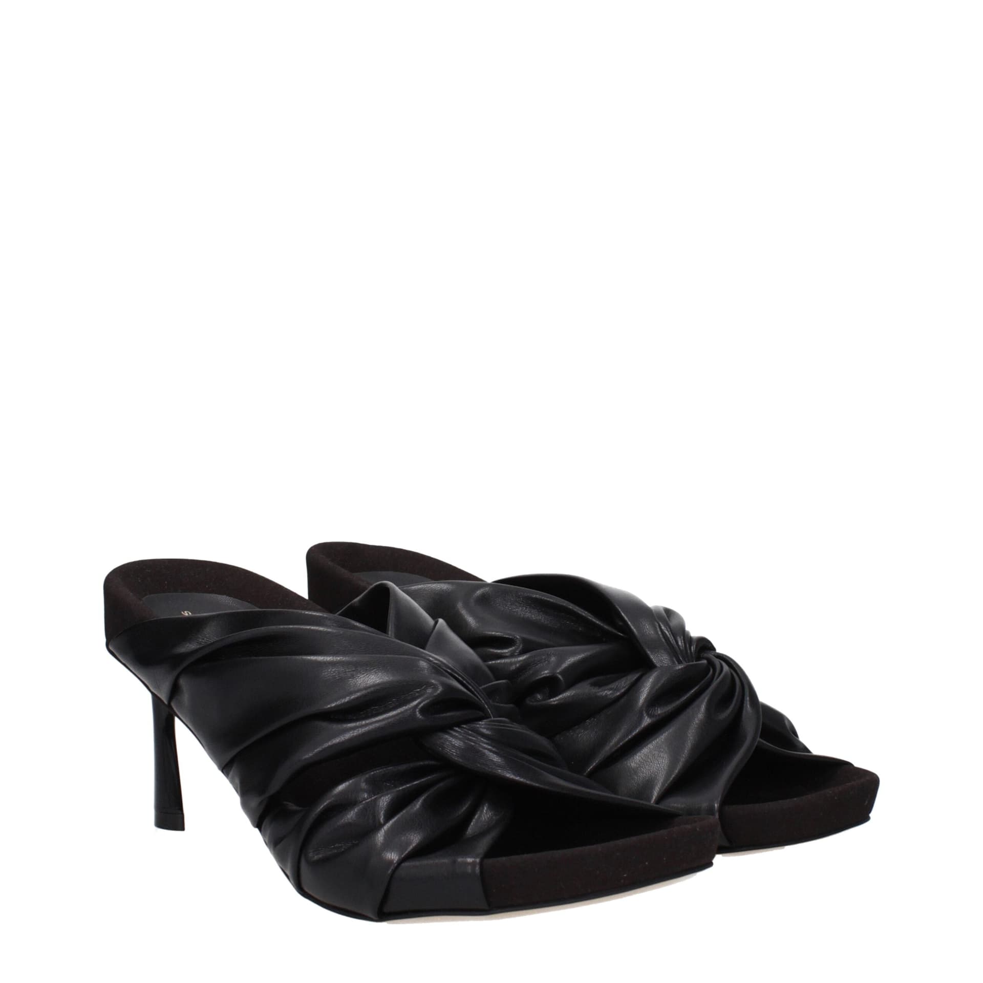 Stella McCartney Black Leather Stiletto Heel Sandals - 2