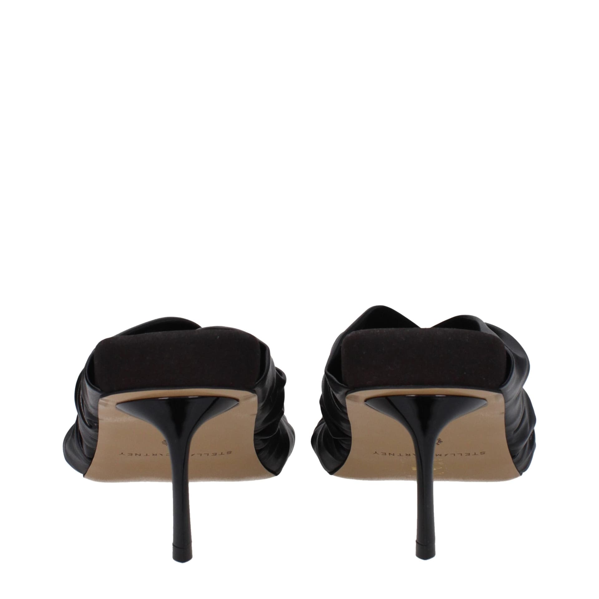 Stella McCartney Black Leather Stiletto Heel Sandals - 5
