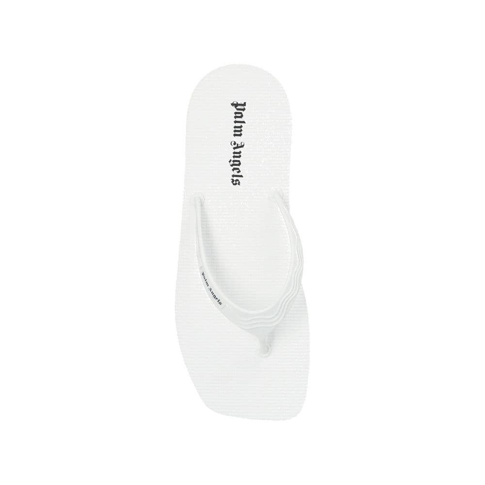 Palm Angels White Rubber Slides - 4