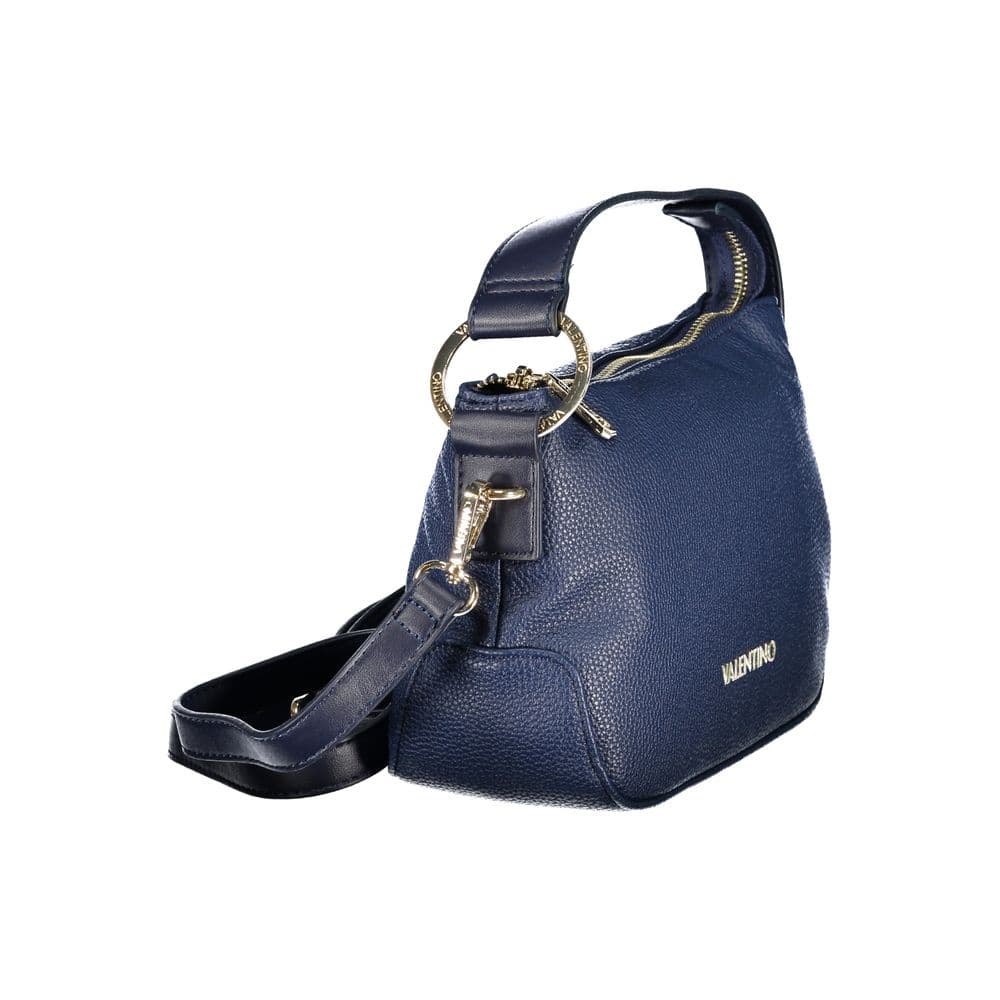 Mario Valentino Blue Polyurethane Women's Bag with Adjustable Strap and Pocket - 3