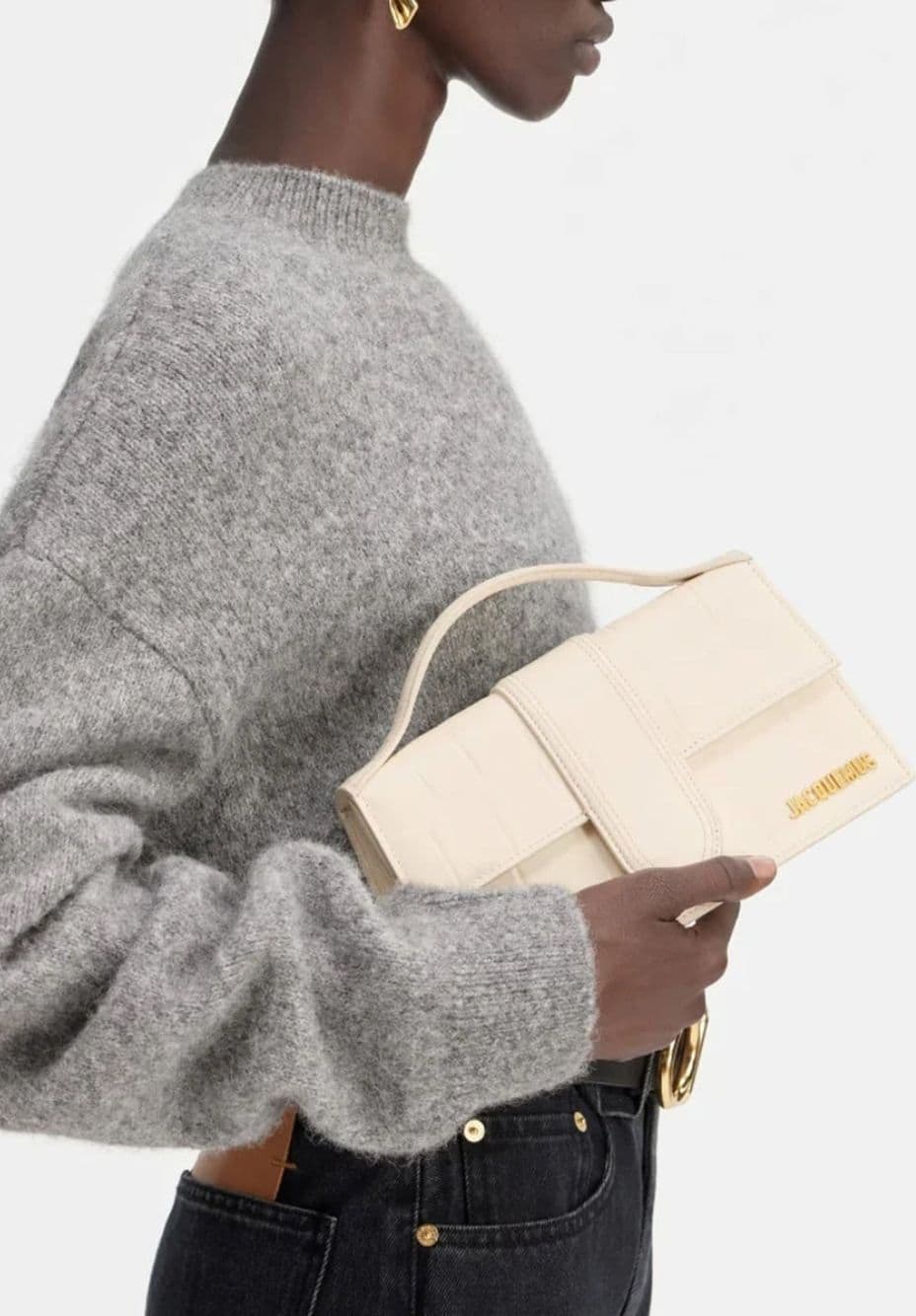 Jacquemus Ivory Cocco Le Grand Bambino Handbag - 5