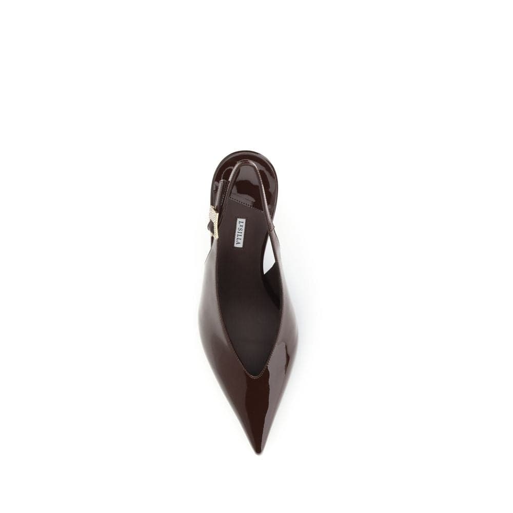 LE SILLA Brown Calf Leather Bos Taurus High Heel Pumps - 4