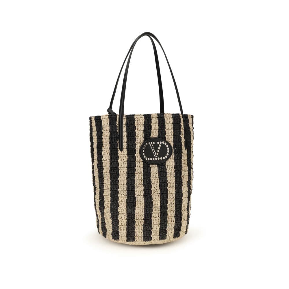 Valentino Garavani Black Raffia Backet Bag - 2