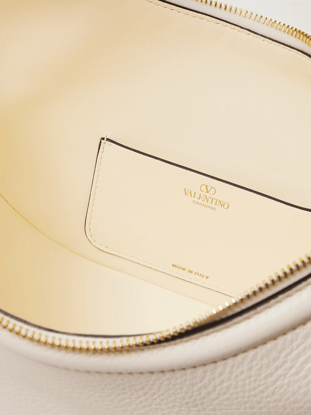 Valentino Garavani Ivory Leather Small Hobo Vlogo Shoulder Bag - 5