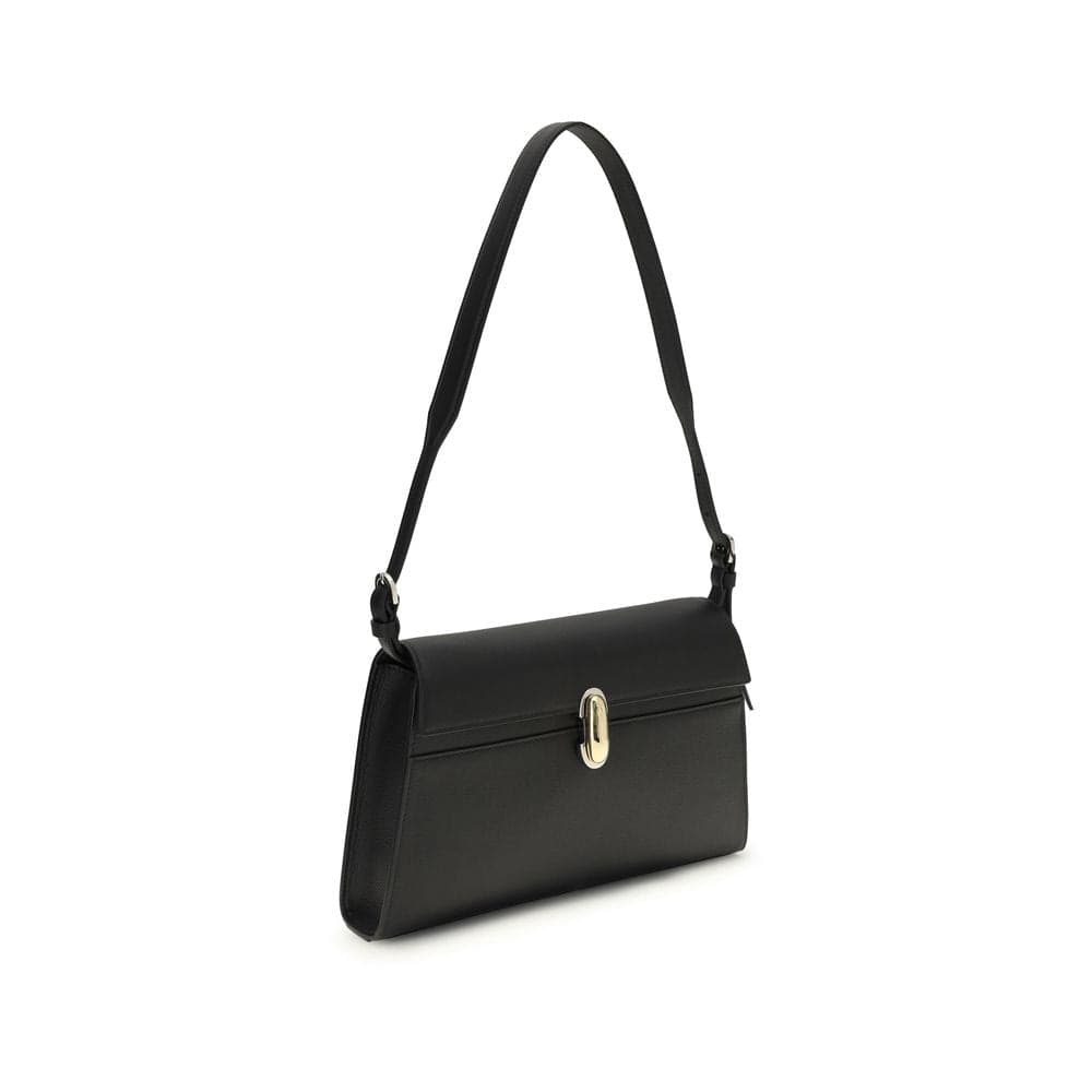 Savette Black Calf Leather Bos Taurus Shoulder Bag - 2