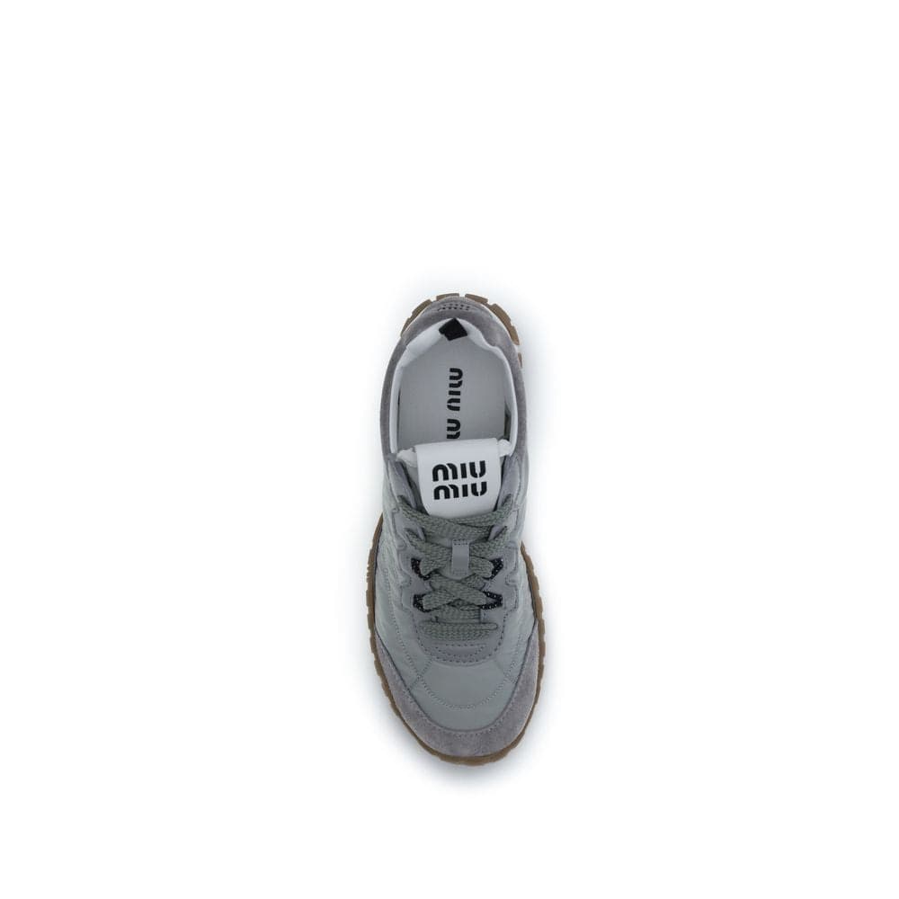 Miu Miu Gray Recycled Polyamide Athletic Sneakers - 4