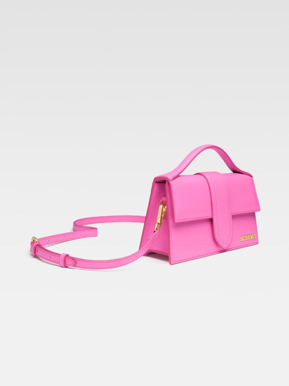 Jacquemus Neon Pink Leather Le Grand Bambino Handbag - 2