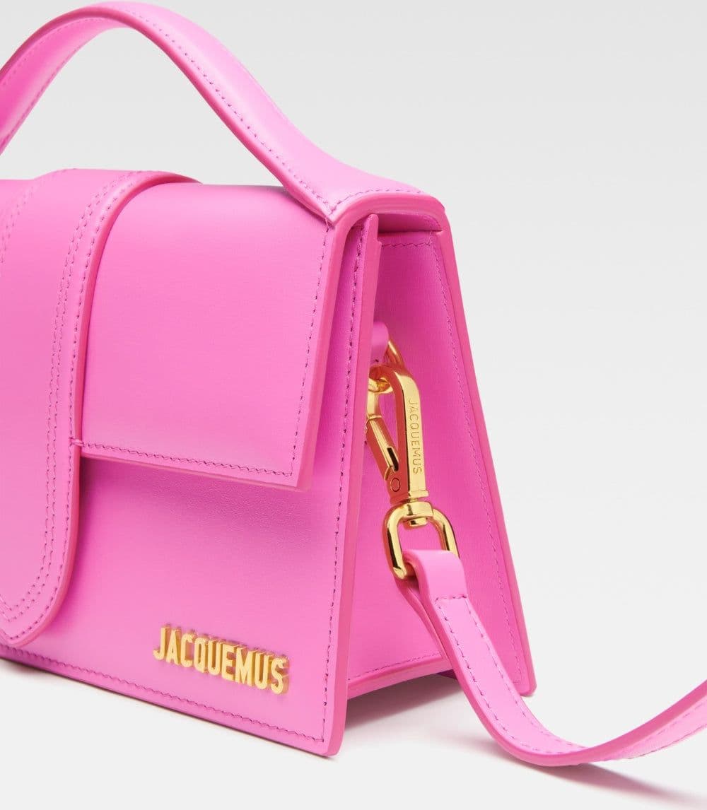 Jacquemus Neon Pink Leather Le Grand Bambino Handbag - 4