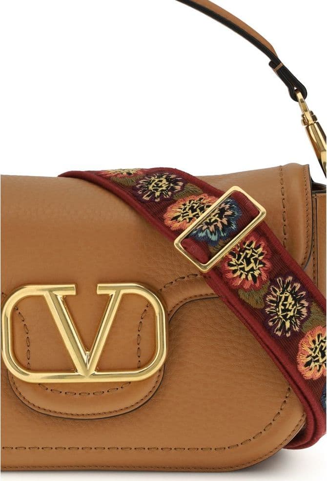 Valentino Garavani Beige Calf Leather Bos Taurus Shoulder Bag - 4