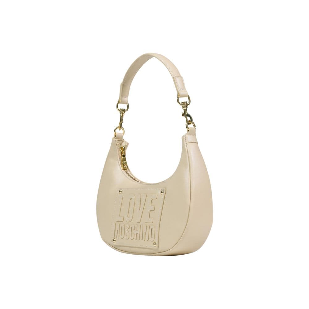 Love Moschino Cream Polyethylene Handbag - 2