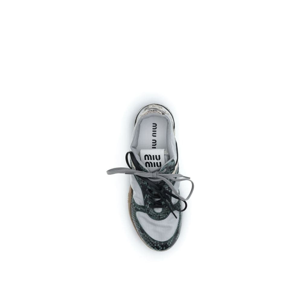 Miu Miu Gray Recycled Polyester Athletic Sneakers - 4