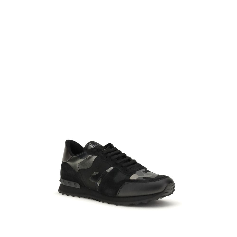 Valentino Garavani Black Calf Leather Bos Taurus Athletic Sneakers - 2