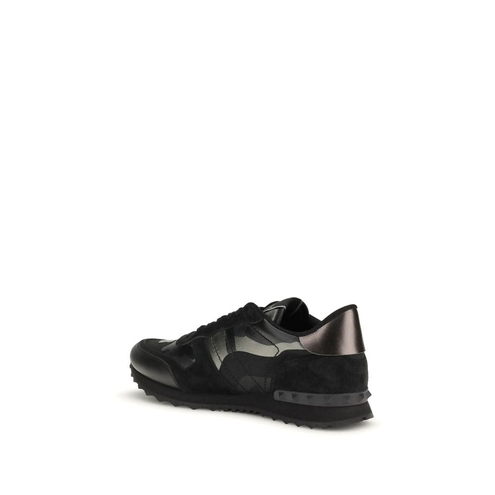 Valentino Garavani Black Calf Leather Bos Taurus Athletic Sneakers - 3