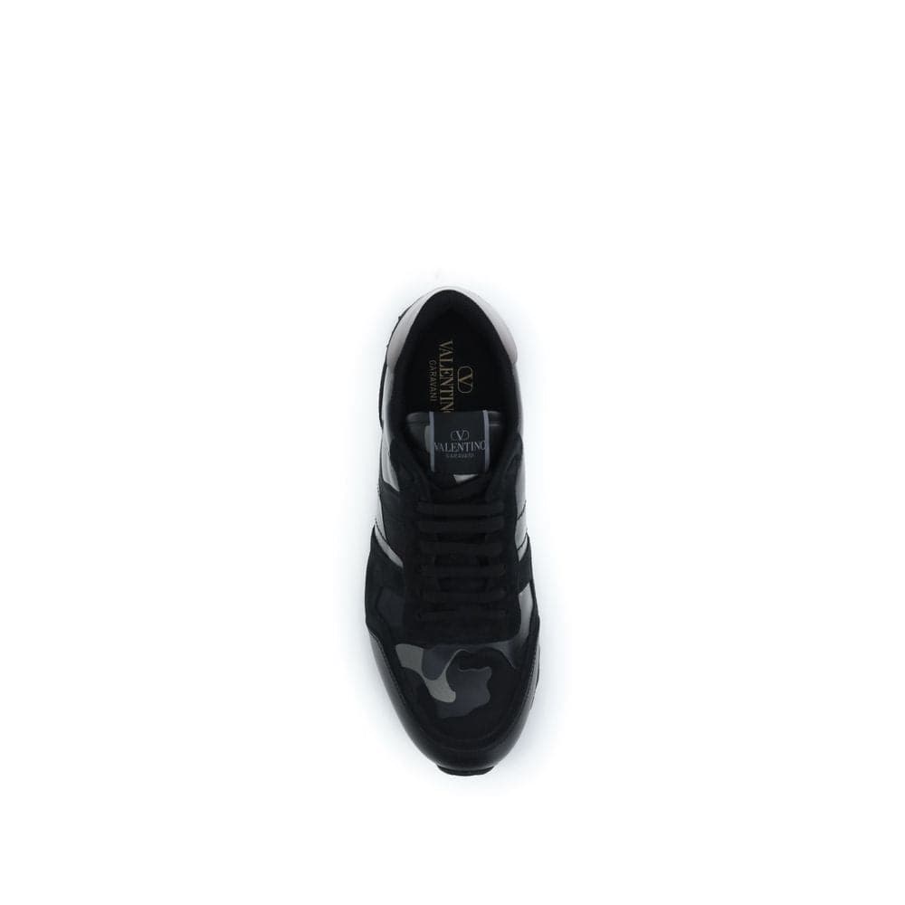 Valentino Garavani Black Calf Leather Bos Taurus Athletic Sneakers - 4