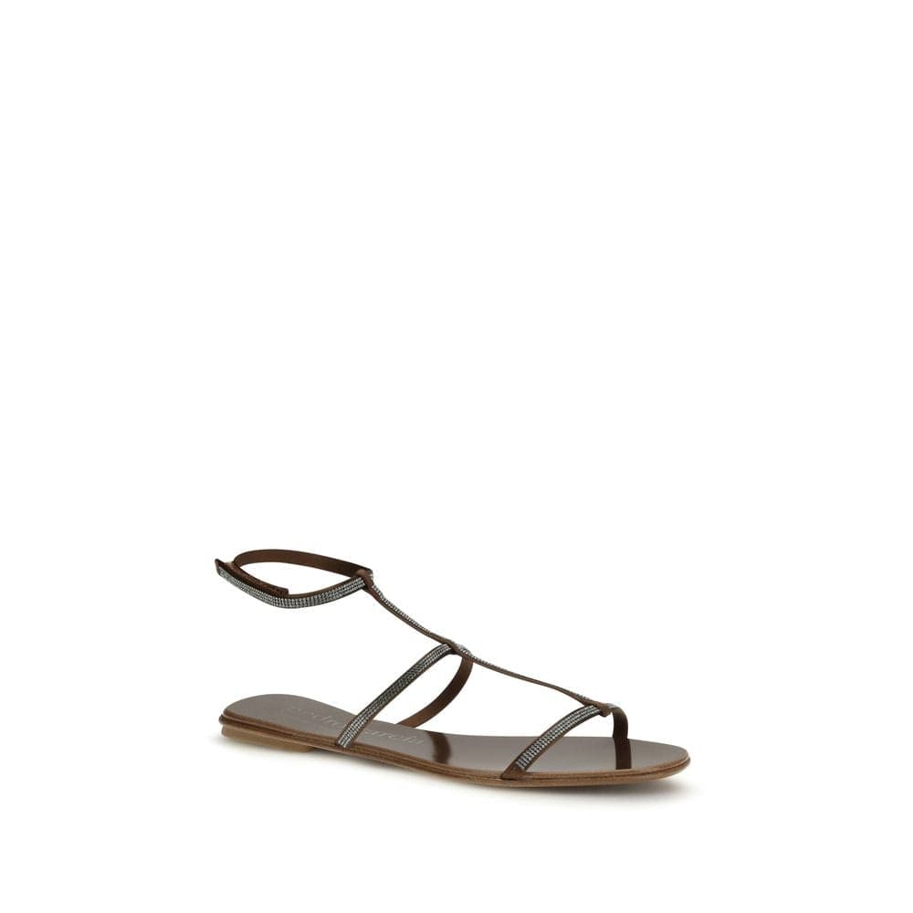 Pedro García Brown Calf Leather Bos Taurus Strap-On Sandals - 2