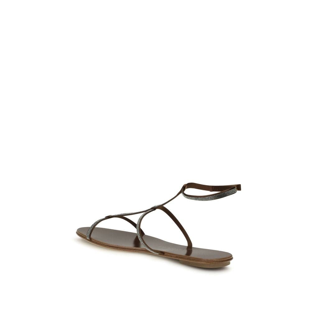 Pedro García Brown Calf Leather Bos Taurus Strap-On Sandals - 3