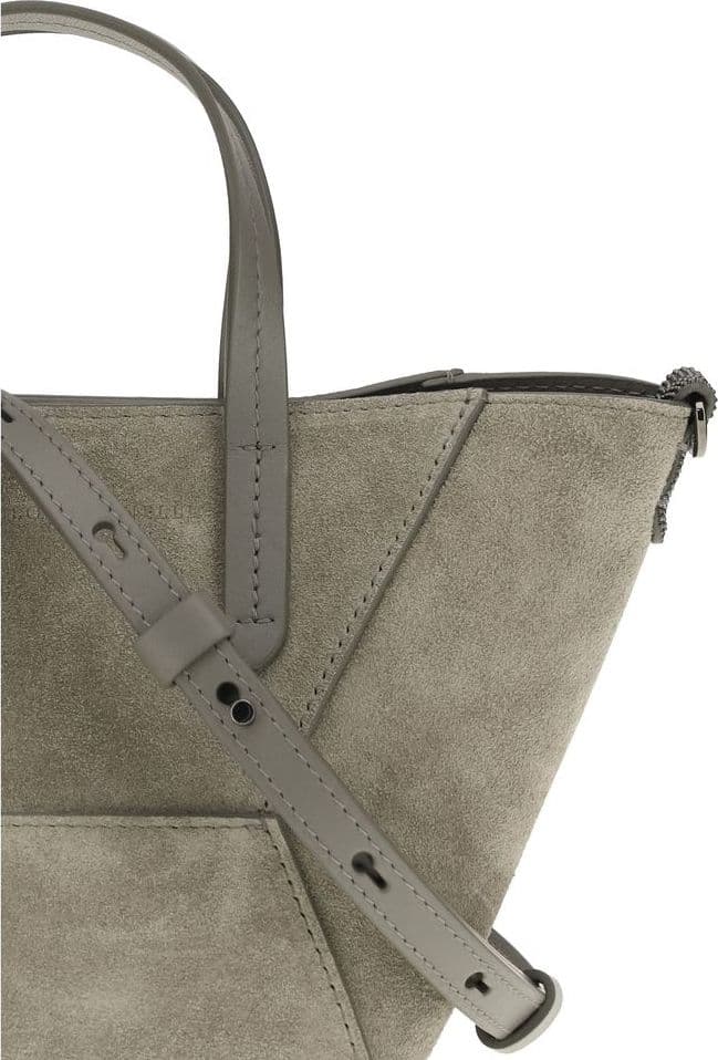 Brunello Cucinelli Beige Calf Leather Bos Taurus Shoulder Bag - 5