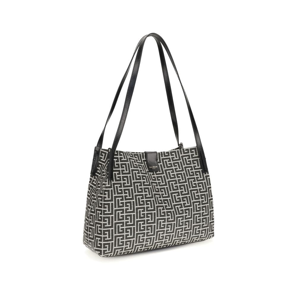 Balmain Black Cotton Shoulder Bag - 2