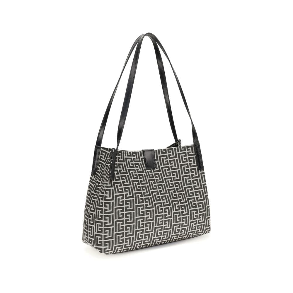 Balmain Black Cotton Shoulder Bag - 3