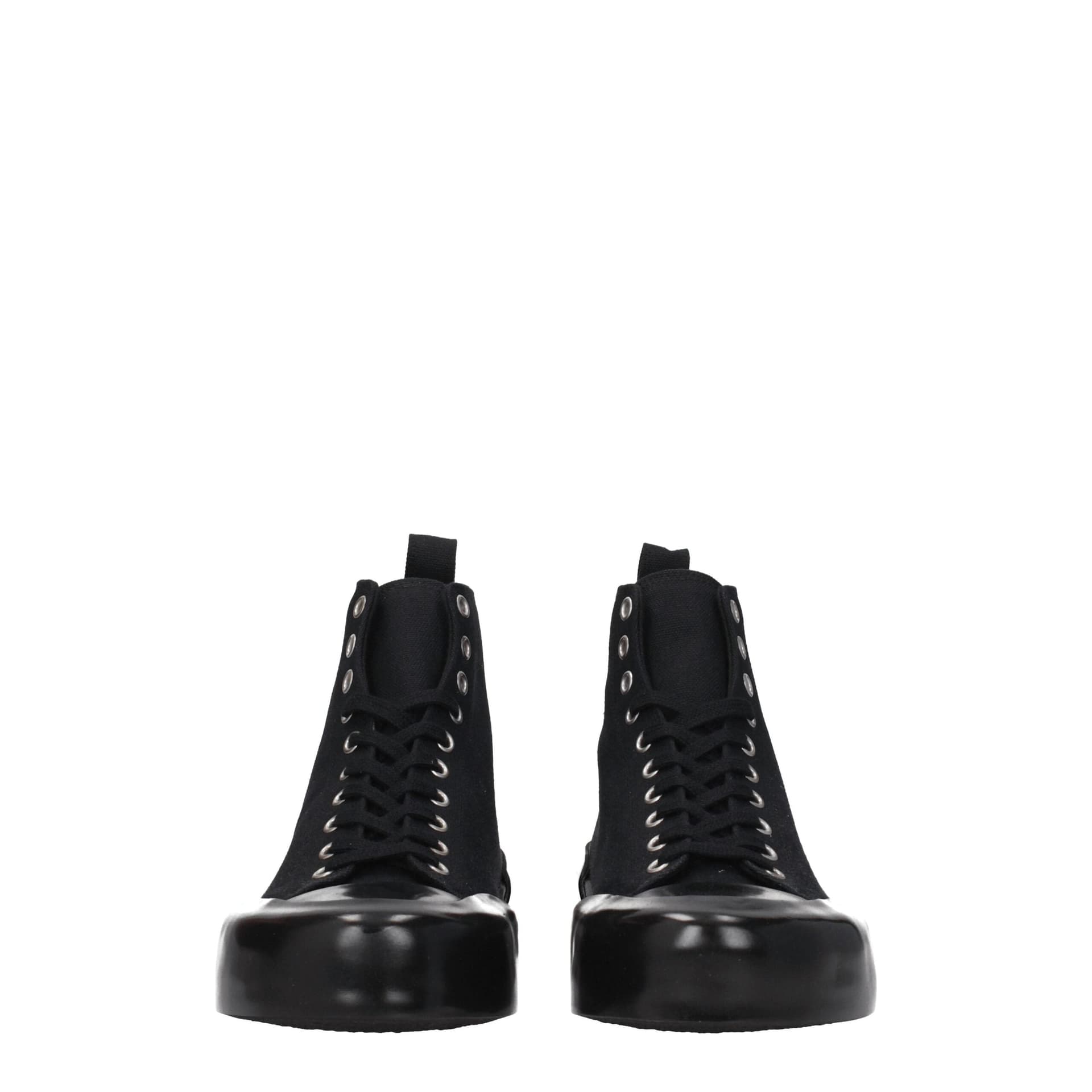 Jil Sander Black Fabric High Top Sneakers - 3