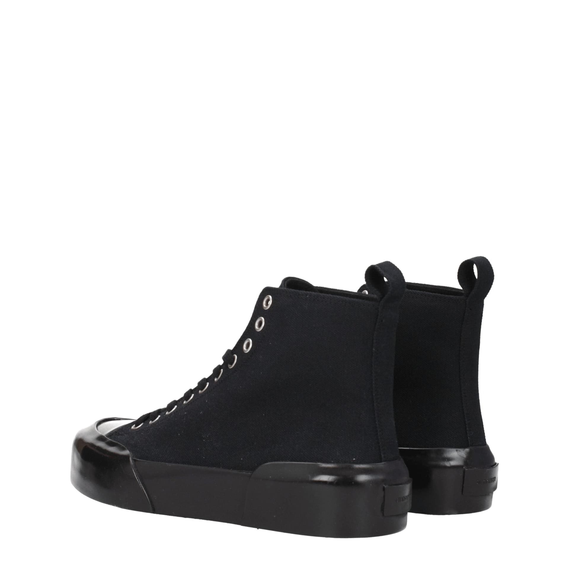 Jil Sander Black Fabric High Top Sneakers - 4