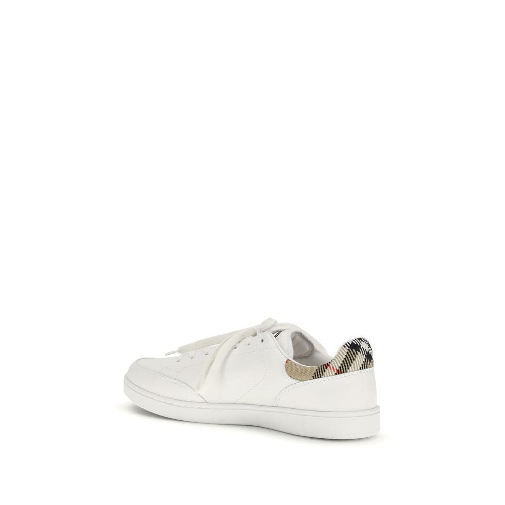 Burberry White Calf Leather Bos Taurus Low Top Sneakers - 3