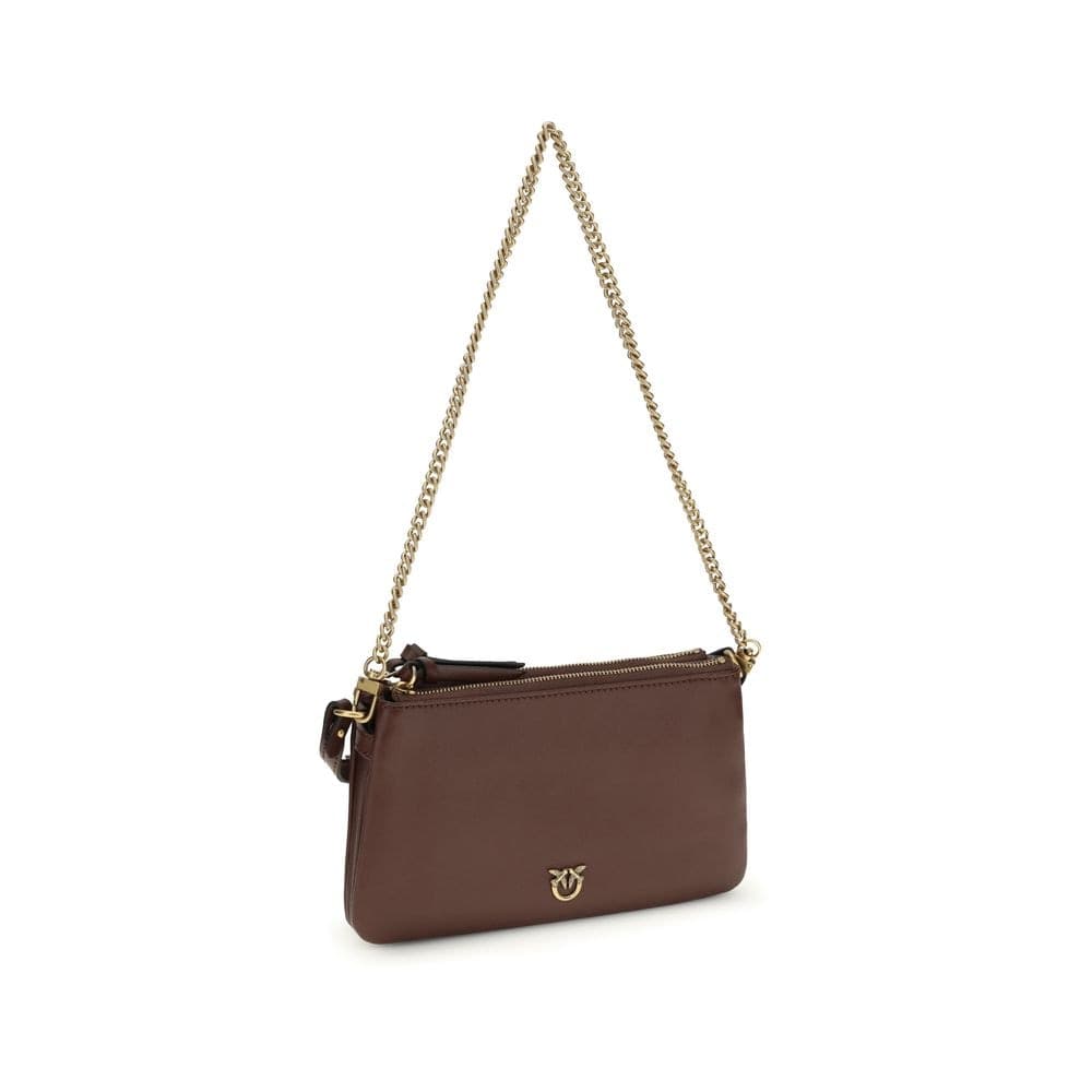 PINKO Brown Calf Leather Bos Taurus Shoulder Bag - 2
