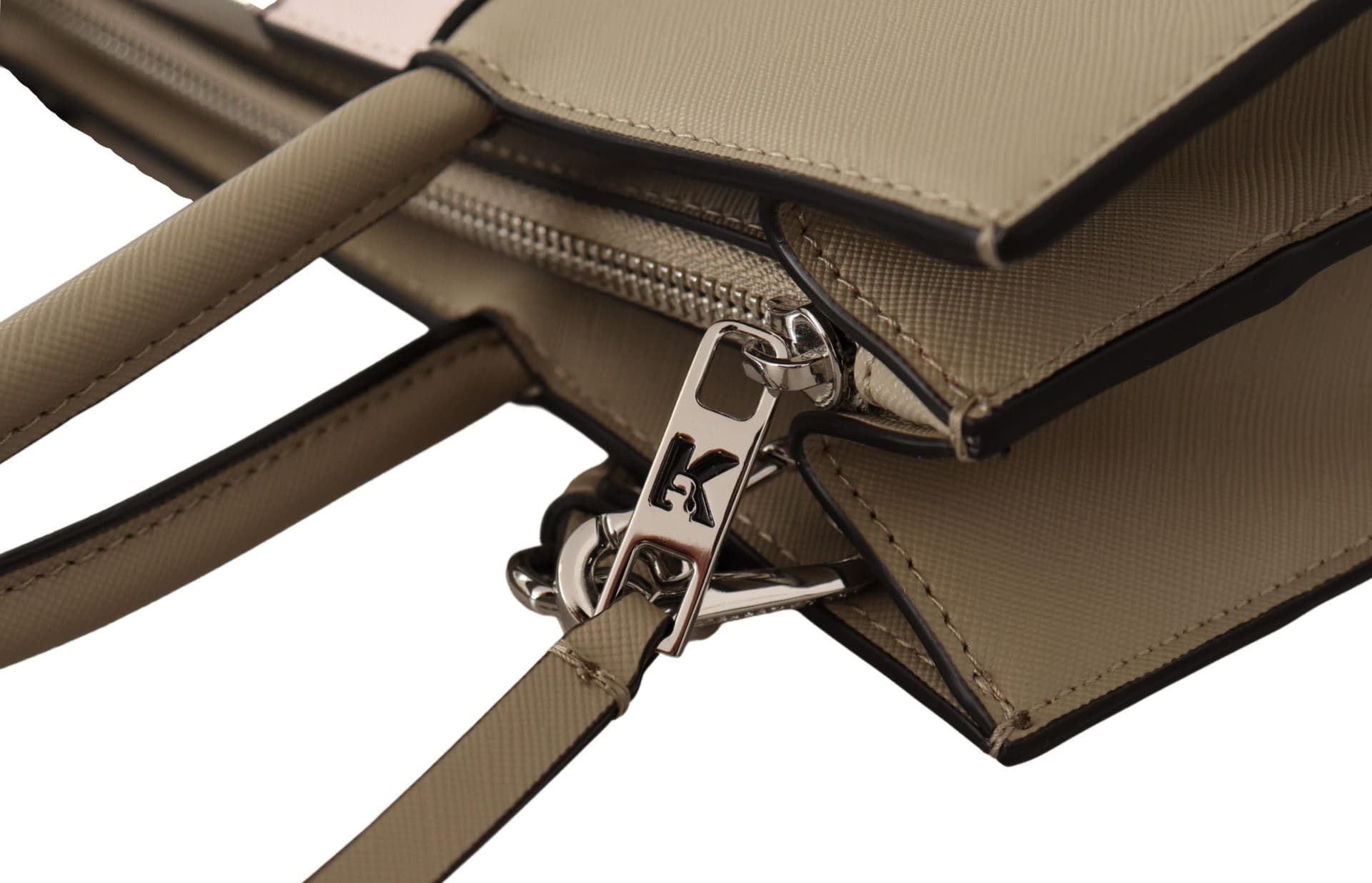 Karl Lagerfeld Sage Green Polyurethane Tote Shoulder Bag - 7