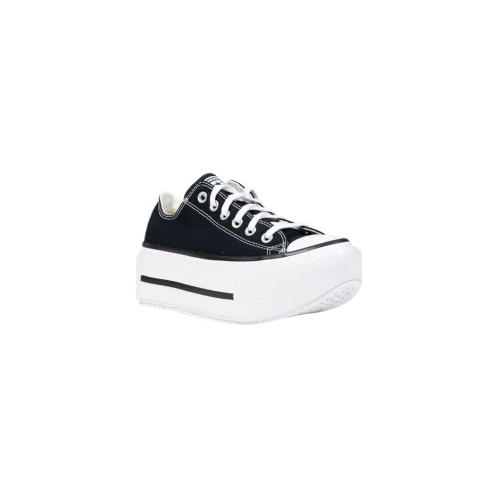 Converse Black And White Fabric Platform Sneakers - 2