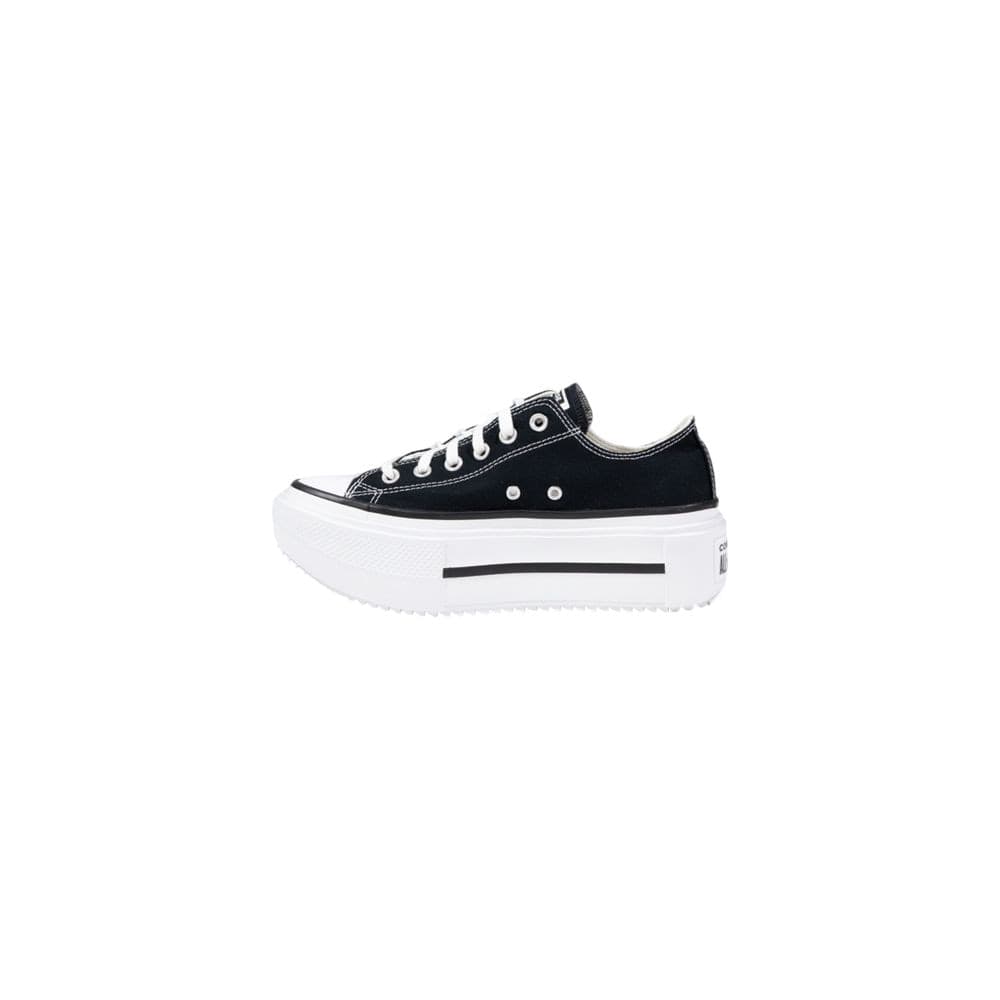 Converse Black And White Fabric Platform Sneakers - 3