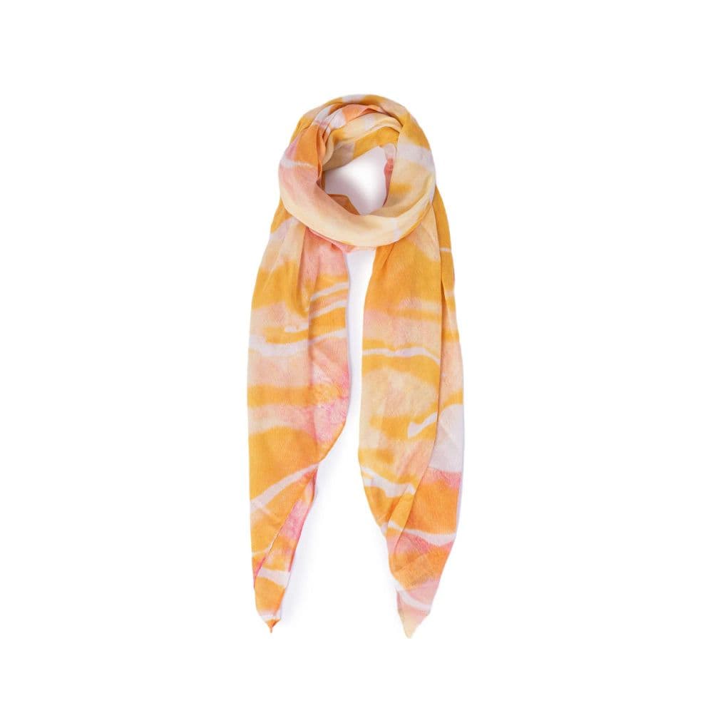Pieces Orange Polyester Scarf - 2