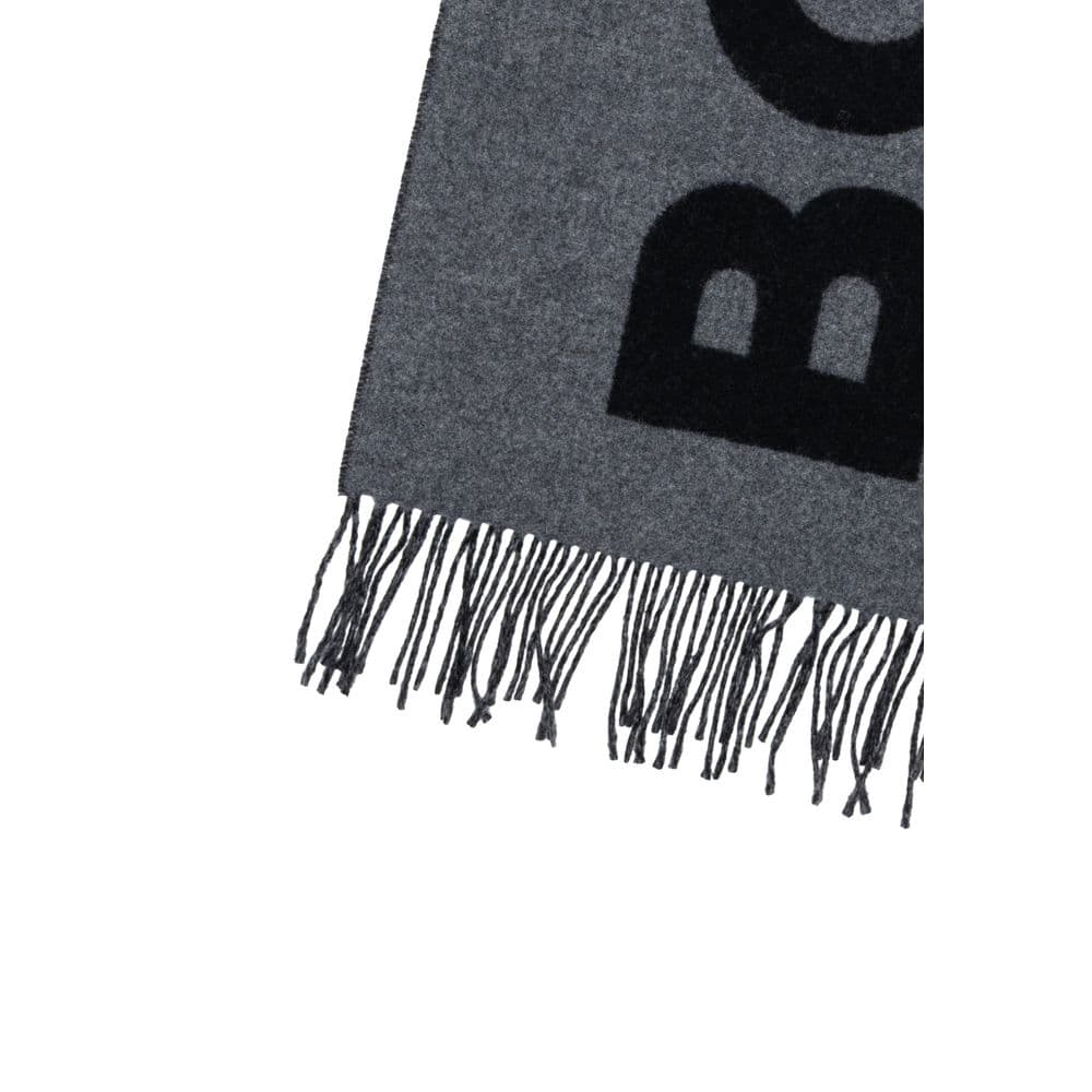 Hugo Boss Gray Wool Scarf - 3