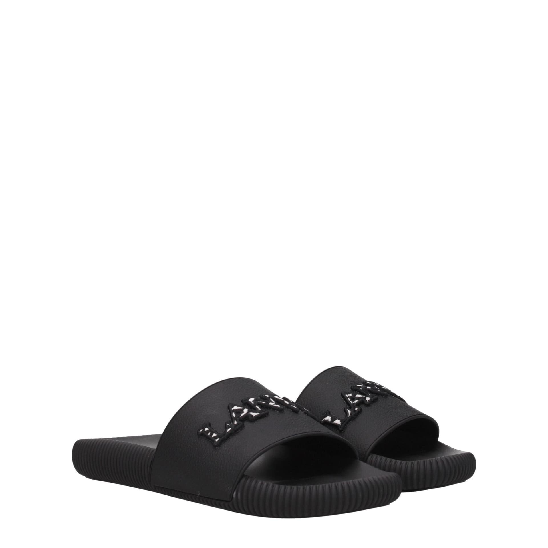 Lanvin Black Cotton Slippers - 2