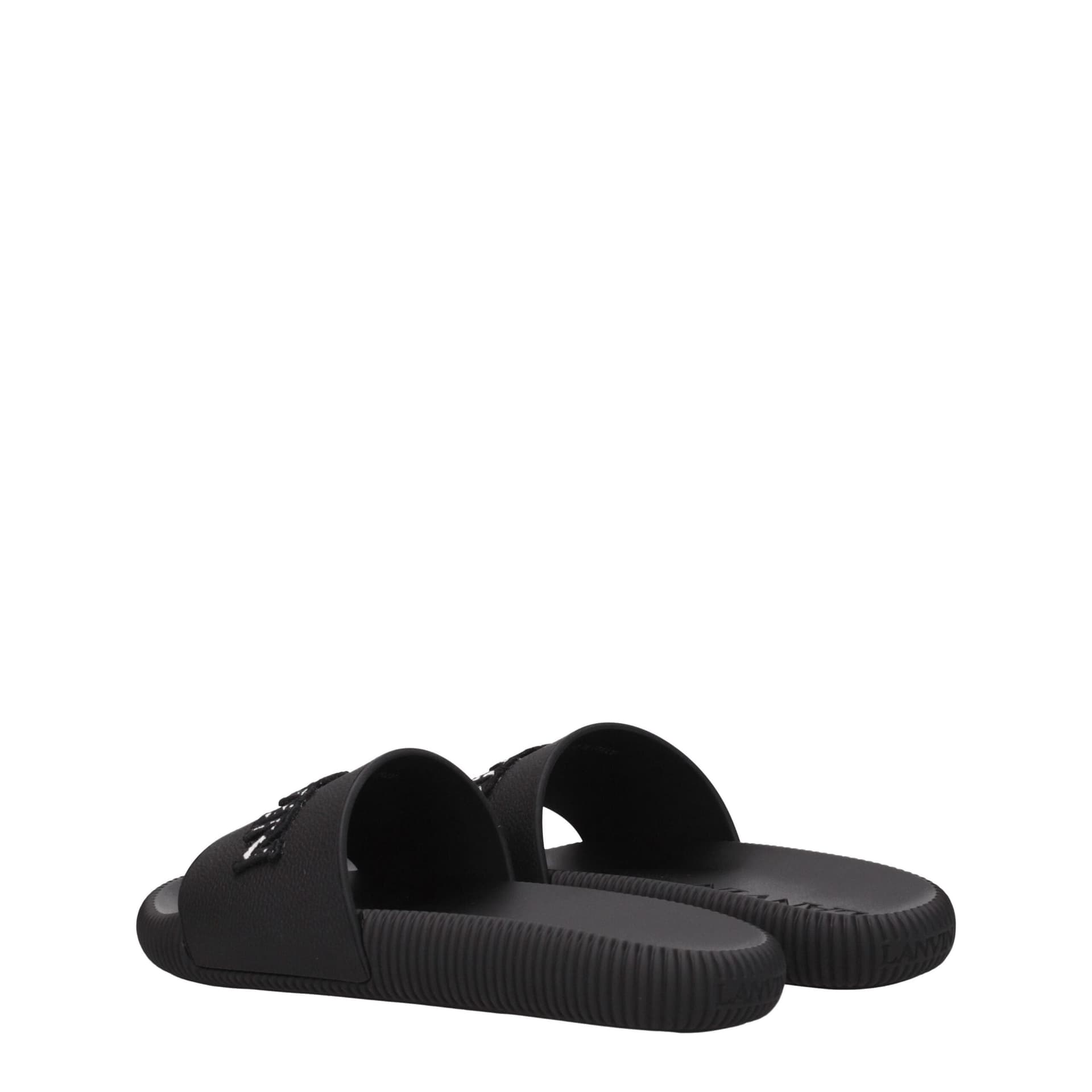 Lanvin Black Cotton Slippers - 4
