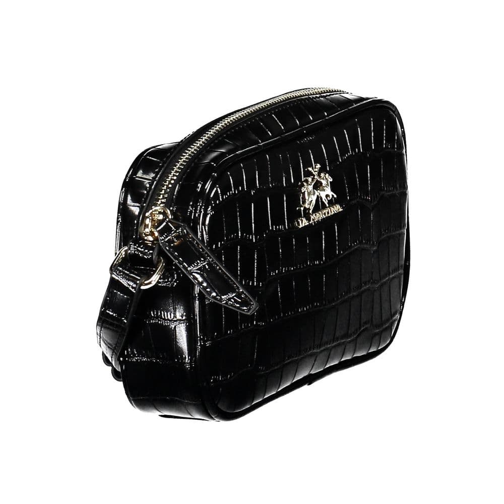 La Martina Black Polyurethane Women Shoulder Bag - 3
