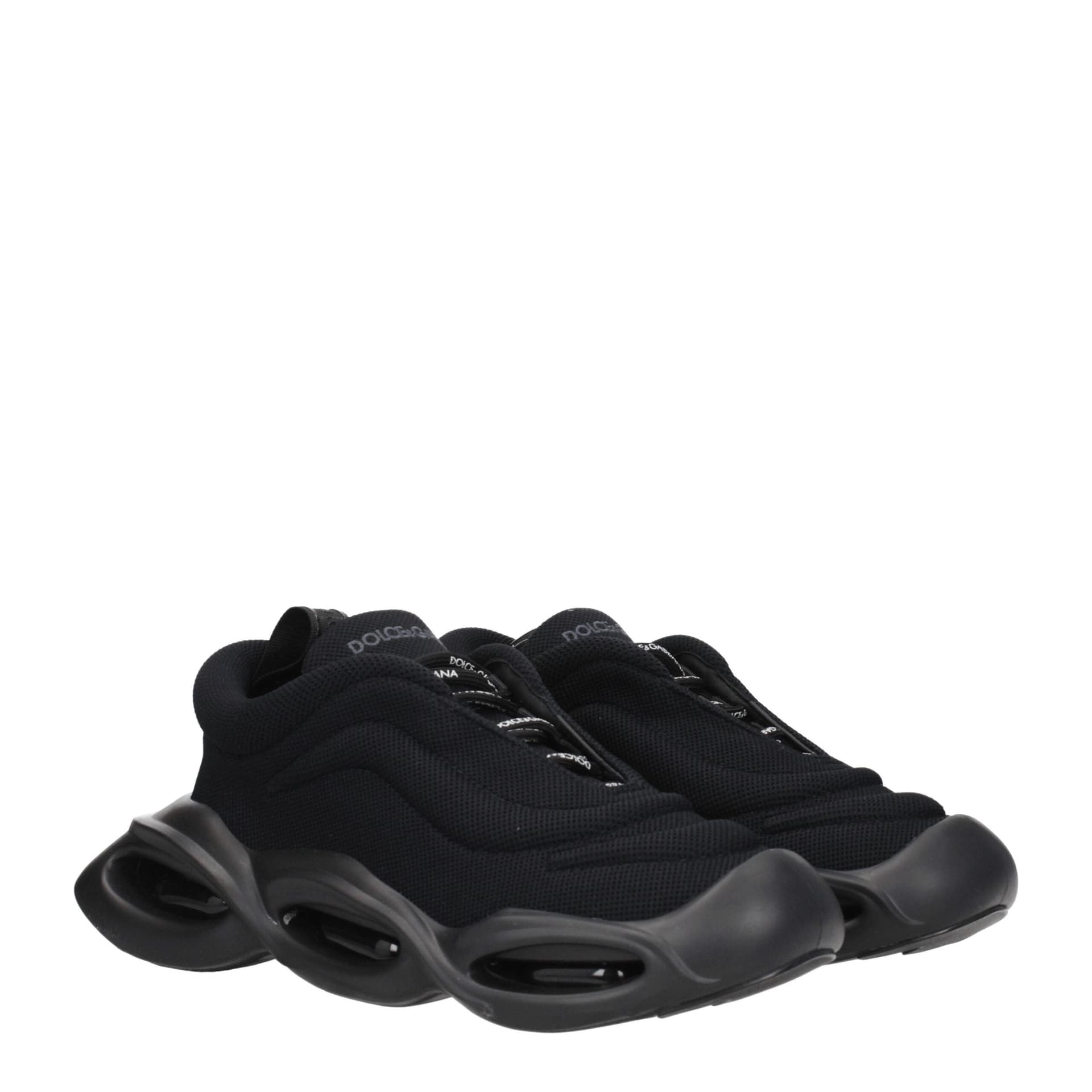 Dolce & Gabbana Black Fabric Chunky Sneakers - 2