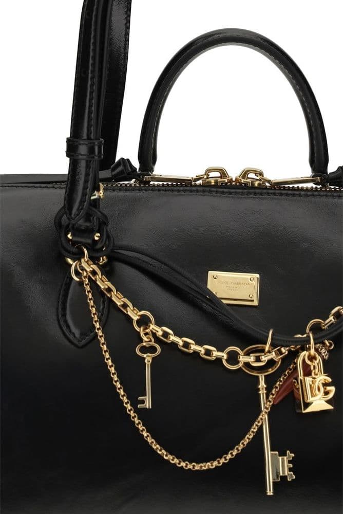Dolce & Gabbana Black Calf Leather Bos Taurus Shoulder Bag - 4