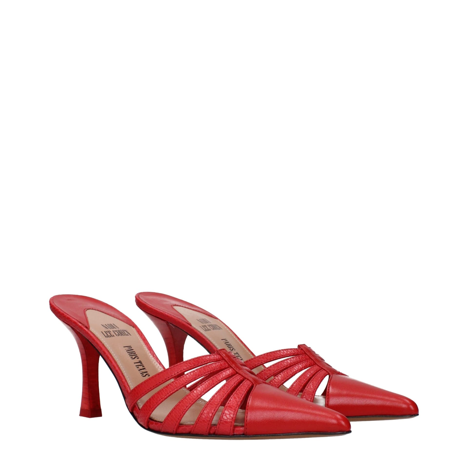 Paris Texas Red Leather Stiletto Heel Sandals - 2
