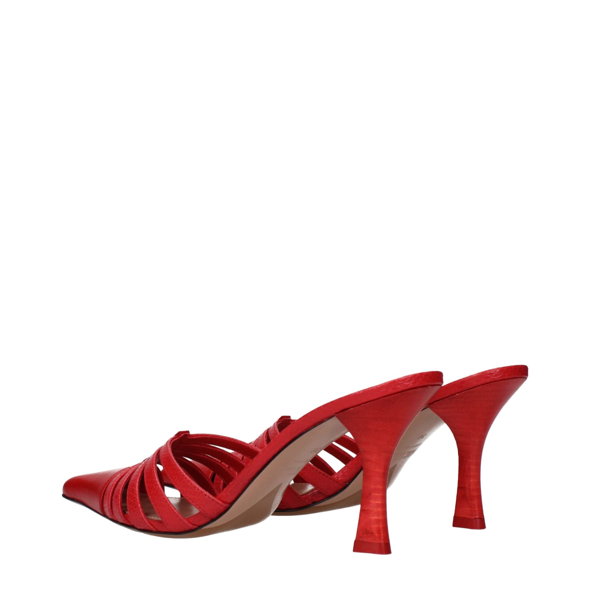 Paris Texas Red Leather Stiletto Heel Sandals - 4