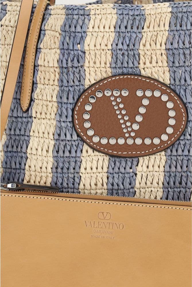 Valentino Garavani Multicolor Raffia Backet Bag - 4
