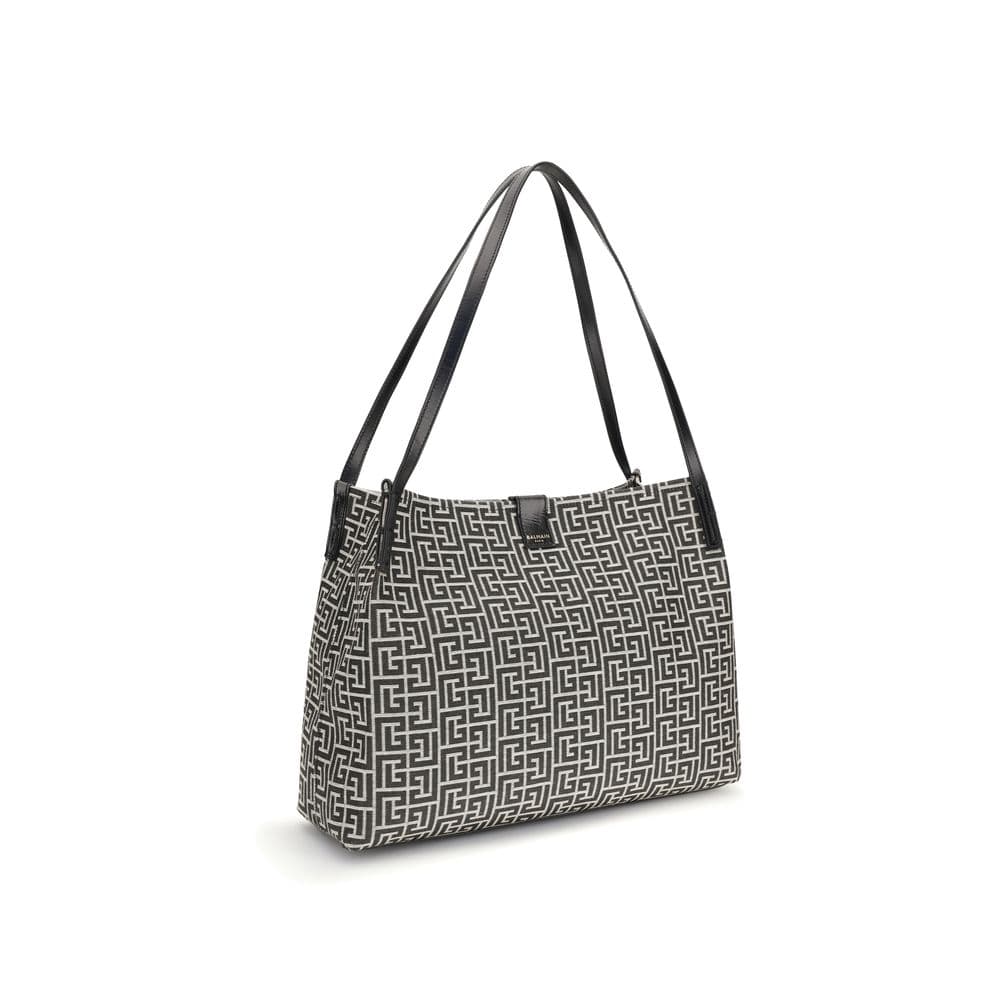 Balmain Black Cotton Shoulder Bag - 2