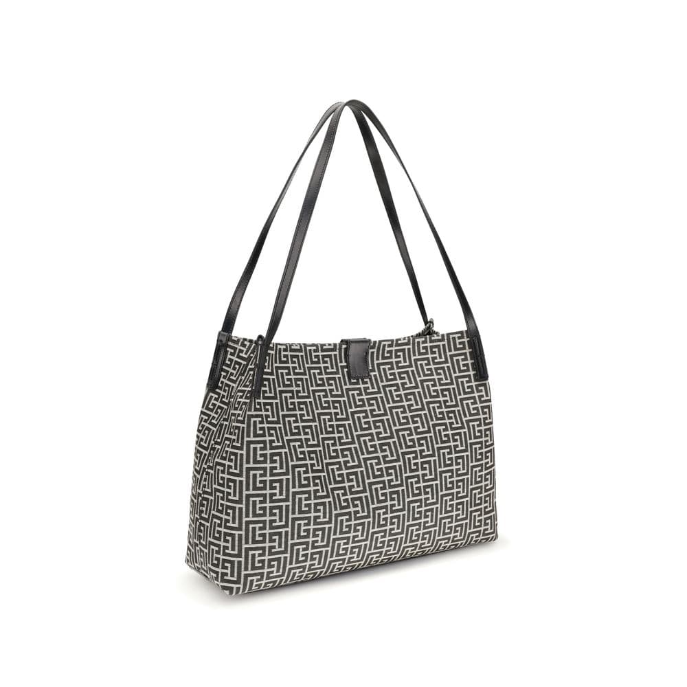 Balmain Black Cotton Shoulder Bag - 3