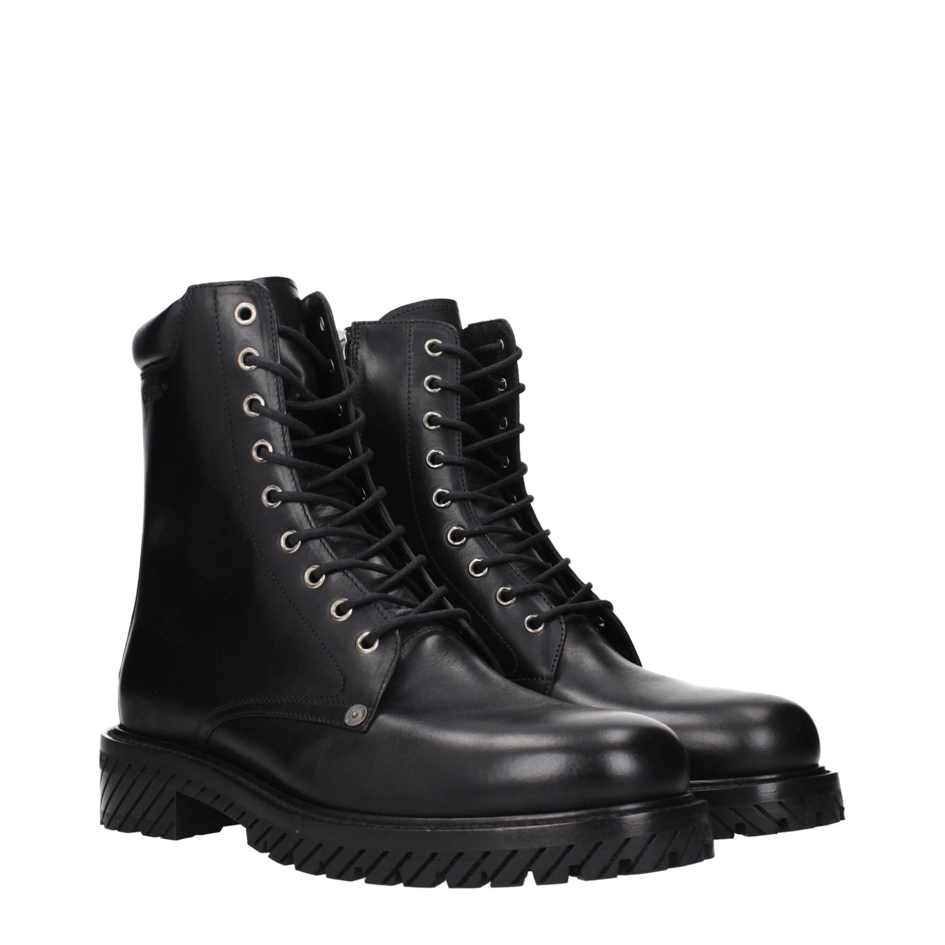 Off-White Black Leather Ankle Boots - 2
