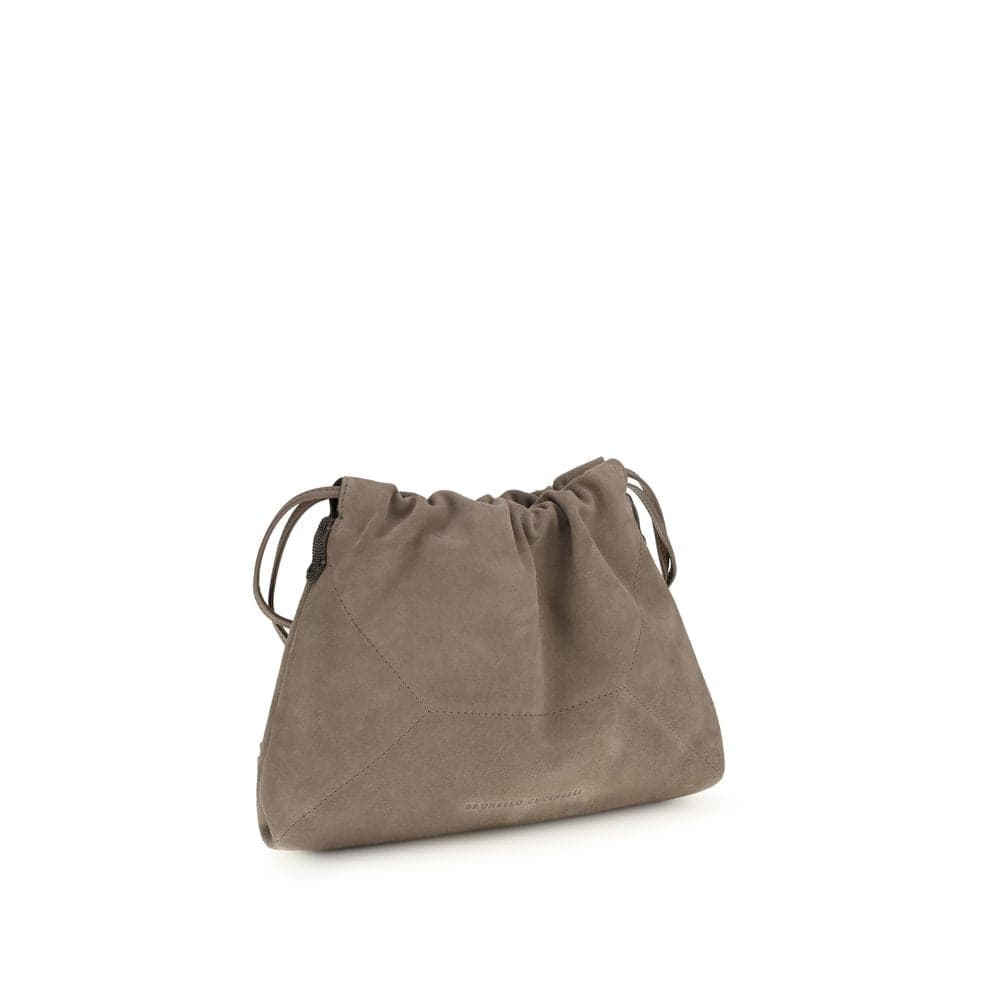 Brunello Cucinelli Beige Calf Leather Bos Taurus Shoulder Bag - 2