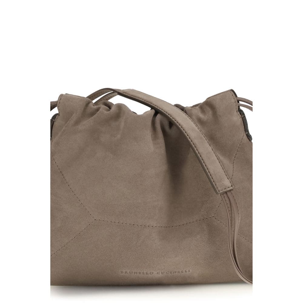 Brunello Cucinelli Beige Calf Leather Bos Taurus Shoulder Bag - 4