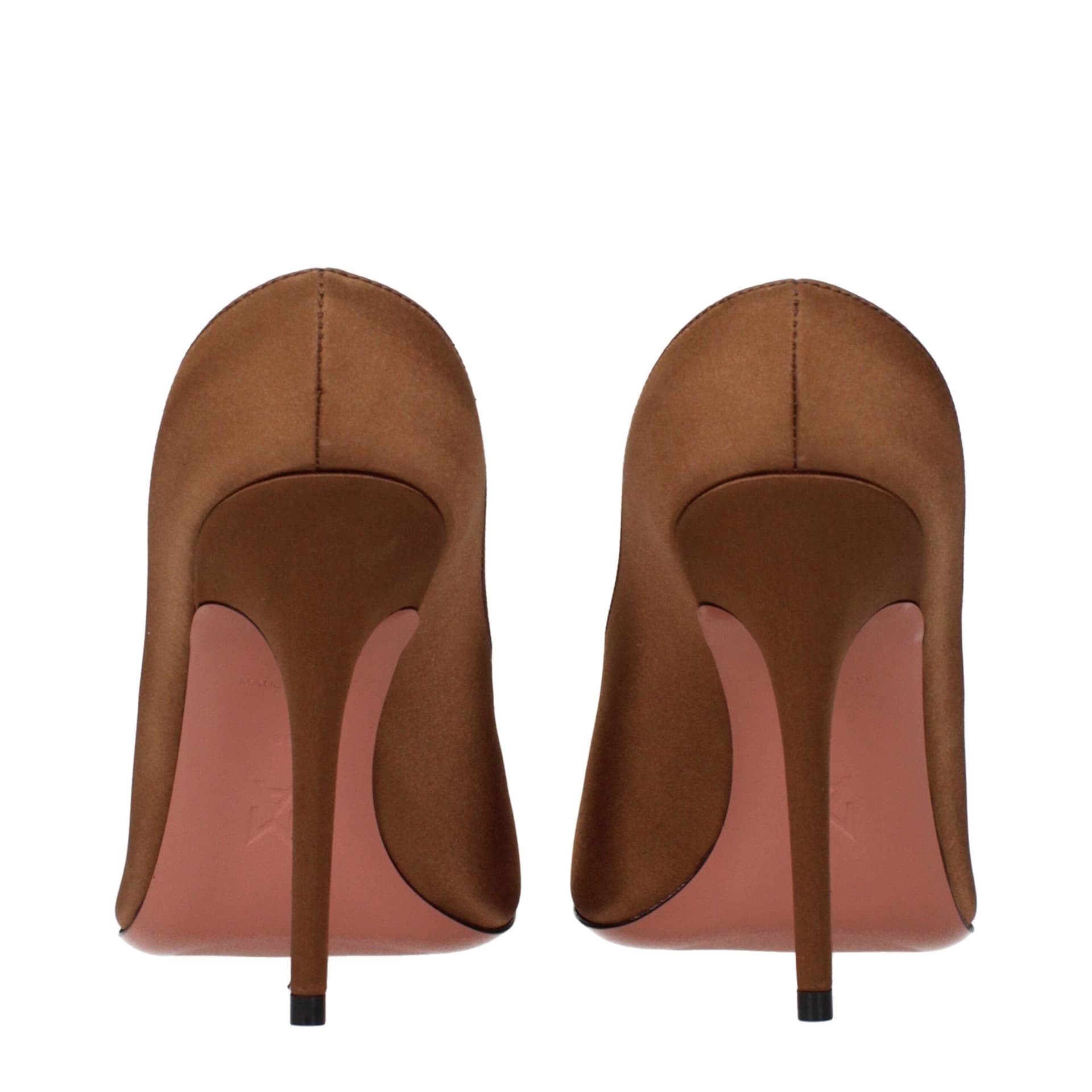 Amina Muaddi Brown Satin High Heel Pumps - 5