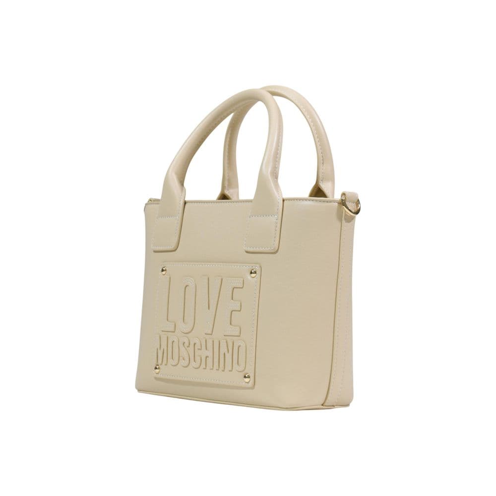 Love Moschino Cream Polyethylene Handbag - 2