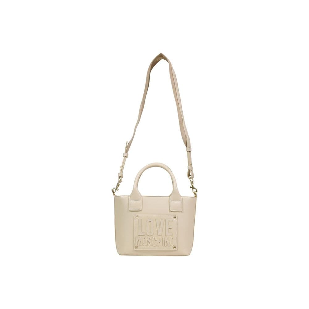 Love Moschino Cream Polyethylene Handbag - 5