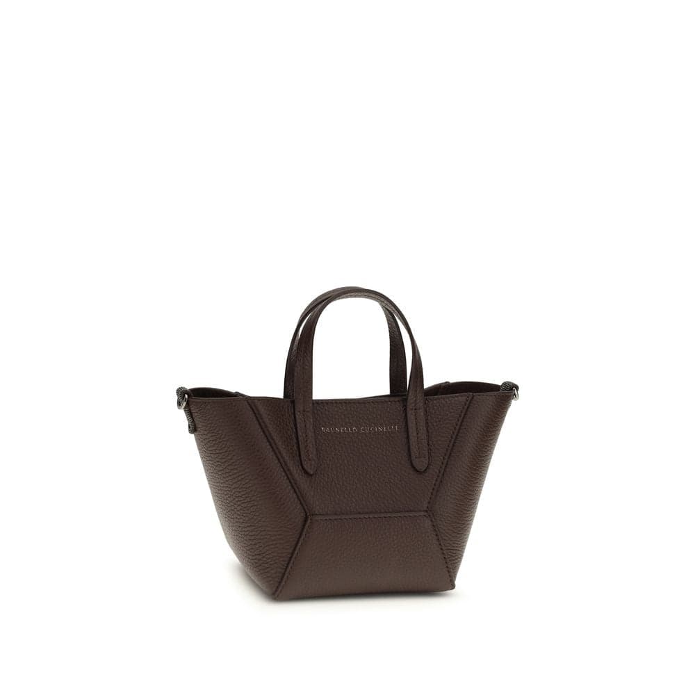 Brunello Cucinelli Bordeaux Calf Leather Bos Taurus Shoulder Bag - 2