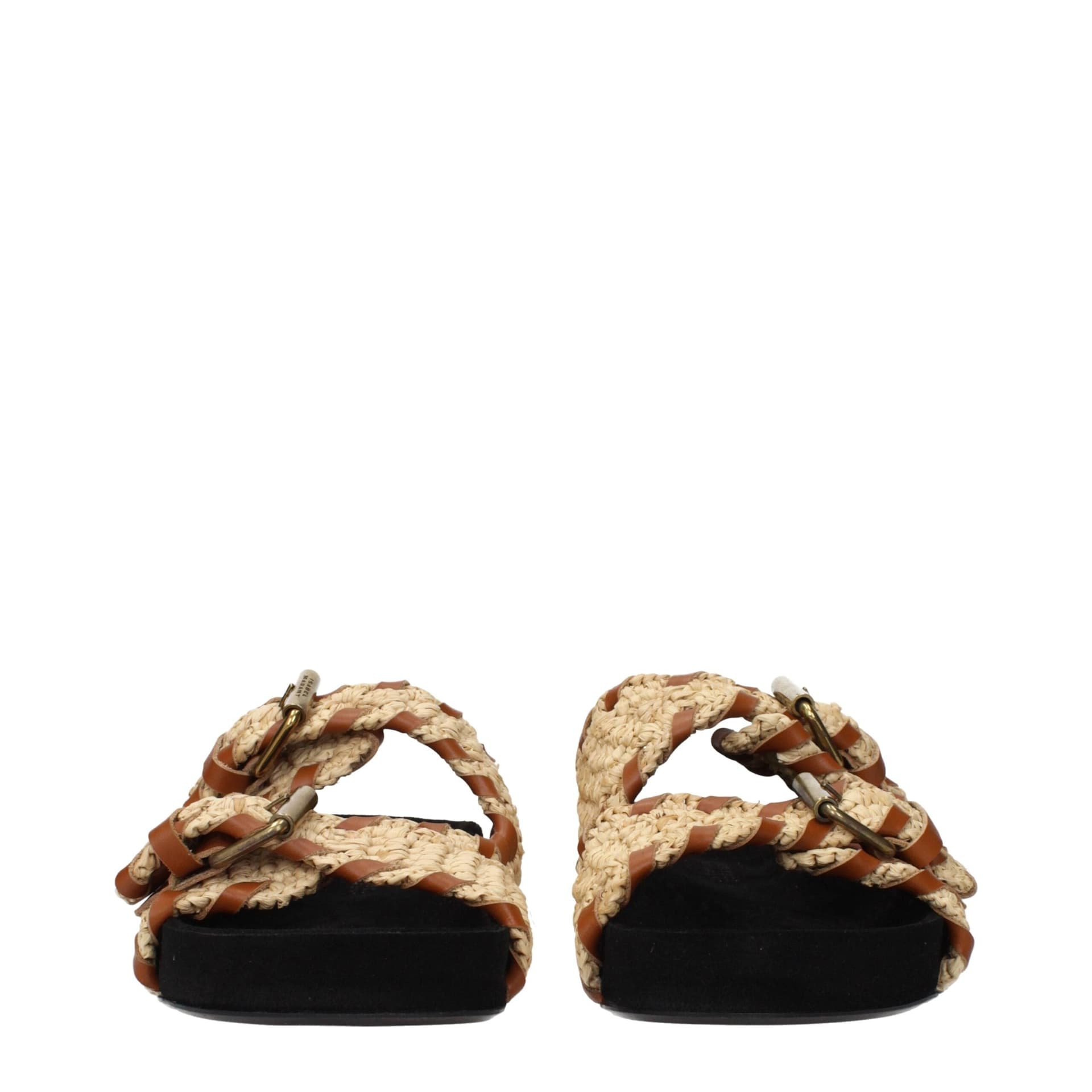 Isabel Marant Beige Raffia Slippers - 3